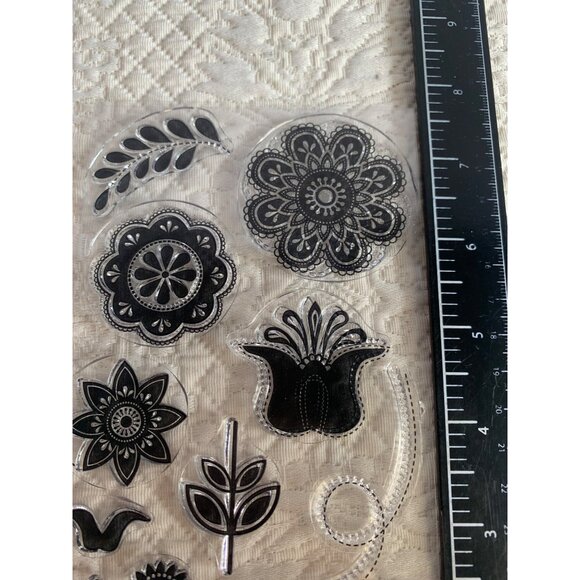 Floral-Themed Clear Cling Stamps Set DIY Crafting Scrapbooking - Picture 7 of 13